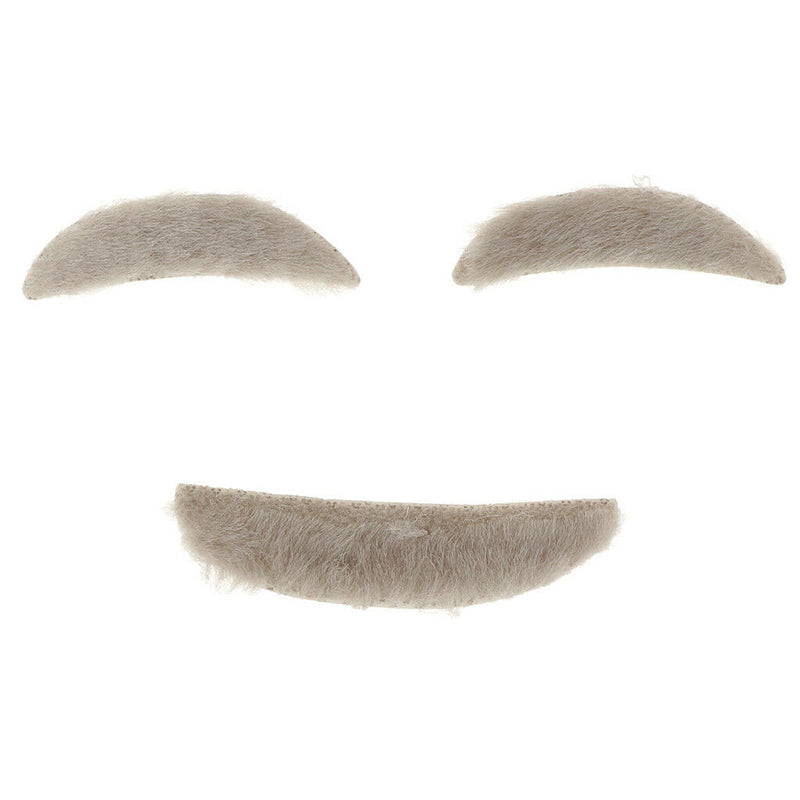 Funny Stylish Old Man Adhesive Eyebrows Mustaches Fancy Dress Costume Props