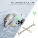 Dual Head Foldable Ice Fishing Rod Pod Stand Holder Rack Bracket Support