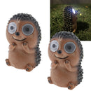 2xBright Eye Solar Power LED Pet Animal Garden Ornaments Gift Decor-Hedgehog