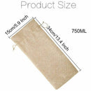 Linen Wine Bags with Drawstring, 13.8 inch x 5.9 inch (Pack of 10)