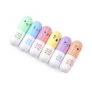 6Pcs Mini Pill shaped highlighter pens for writing Cute face Graffiti marker