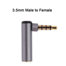 3.5mm Male to Female 90 Degree Right Angled Adapter Microphone Plug (Grey)