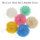 2Pcs/Set Bath Shower Body Exfoliation Puff Sponge Bath Ball Body Massager B BX