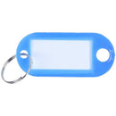 20 Pcs Key ID Label Tags Split Ring Keyring Keychain Blue