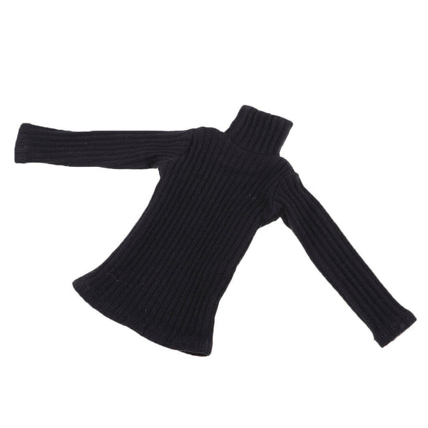 1/6 Scale Man Style Turtleneck Sweater for 12'' HT   Figures Black