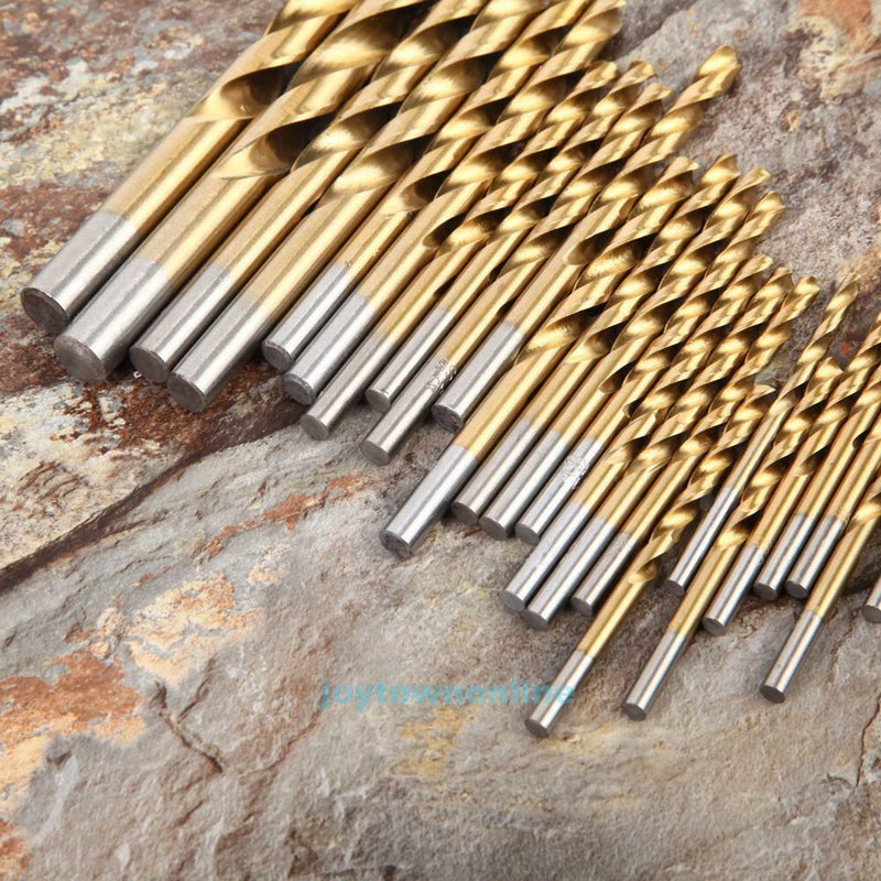 99PCS HSS Twist Drill Bit Set Titanium Coated Home Metal Drilling Tool 1.5-10mm