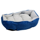 Blue Warm Indoor Soft Fleece Puppy Pets Dog Cat Bed House Basket With Mat w F9G4