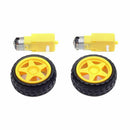 2Pcs Plastic Tire Wheel with Gear Motor Dual Shaft for Smart Car Robot Ardu L4P4