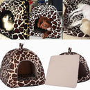 Soft-Warm Bed Small Pet Nest House Lepard Dog Cat Cotton Blend Mat