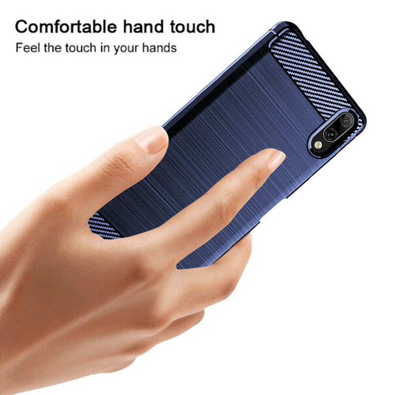 Soft TPU Phone Case Full Cover Brushed Carbon Fiber Shell for SONY Xperia L3