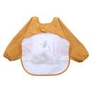 Cartoon Full Sleeve Baby Bib Waterproof Paint Feeding Apron (Orange Duck) A