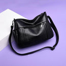Solid Color Shoulder Handbags Women Litchi Pattern PU Leather Crossbody Bag