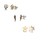 20 Pairs Assorted Cute Crystal Ear Stud Earrings Simple Cross Animal Stars