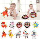 2 pcs Plush Toys Hanging Crib Animal Baby Buggy Bed Rattles Pushchair Pram