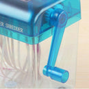 Mini Blue Shredder Crusher Destroyer Paper Documents Cutting Machine