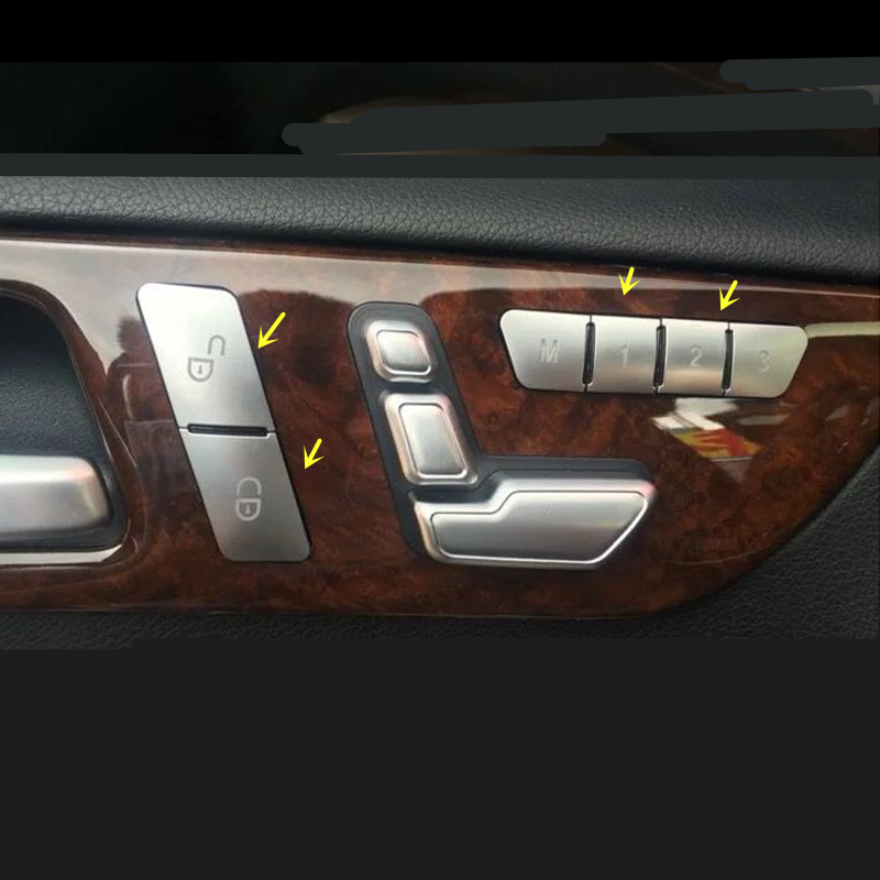 12* Door Lock & Seat Memory Button Cover Trim for Benz ABE -Class GLA GLK ML GL
