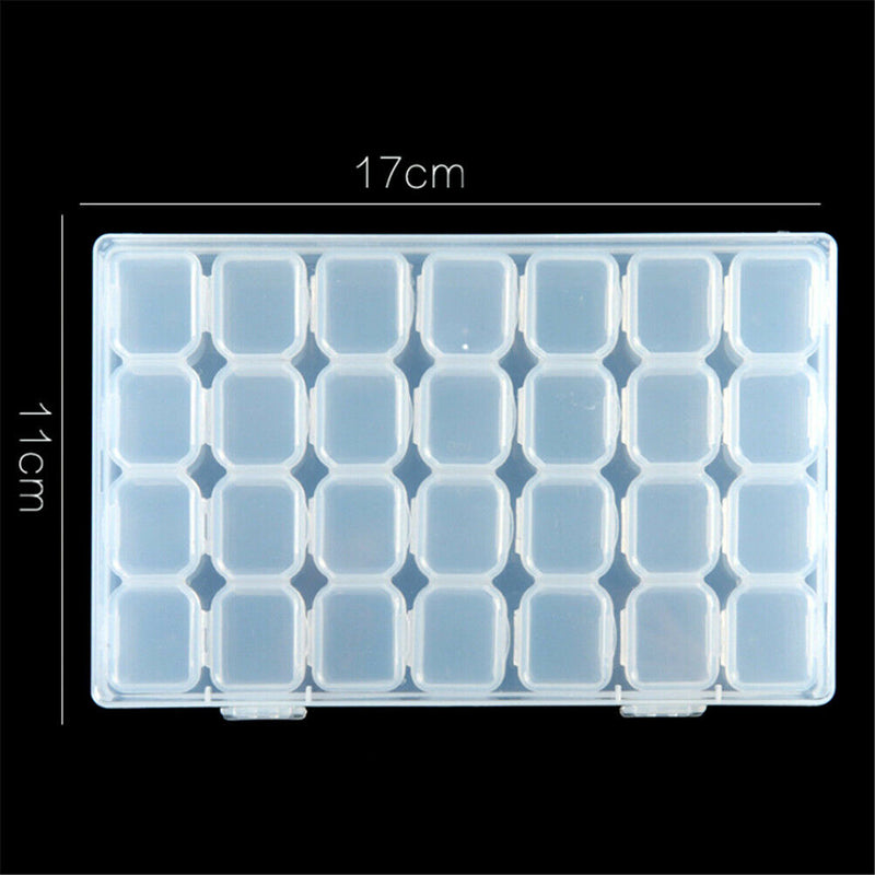 28 Slots Nail Art Storage Box Plastic Transparent Display Case Organizer Hol Gw