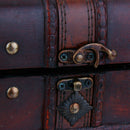 2pcs Retro Wooden Lock Treasure Chest Jewelry Storage Box Container Holder