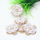 10pcs Handmade Jute Hessian Burlap Flower With Lace Rose Hat DIY Craft SWG