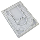 Flocked Bead Board String Beading Jewelry Design Organiser Tray DIY Craft Gray