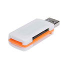 Mini USB2.0 4 Card Slots Smart Card Reader SD/MMC TF MS M2 Card Reader A