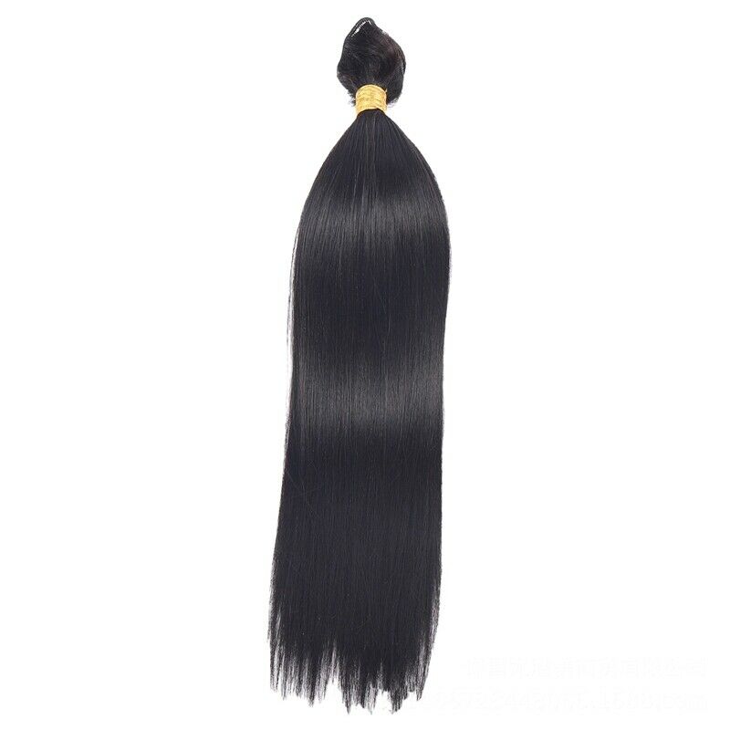 30-Inch Drawstring Straight Straight Virgin Remy Brazilian Hair Braided Bun V7N6