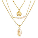 Multi Layered Necklace for Women - 3Pcs Summer Boho Necklace Chain with Pen