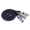 Dual Female XLR to Male RCA Cable Wire 2 XLR to 2 RCA Plug Audio Cable 1M