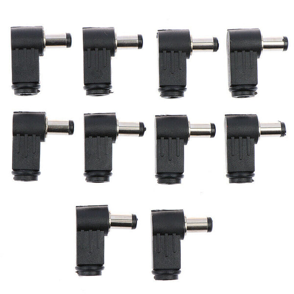 10pc 2.1mm x 5.5mm Male Plug Right Angle L Jack DC Power Tip ConnectorS Hn