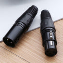 1 Pair XLR 3 Pin Female Jack/Male Plug Audio Microphone MIC Audio Connector