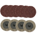 10Pcs 36 Grit 2 inch Roll Lock Sanding Discs Type R Roloc Sander Abrasive F U7B4