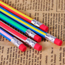 5pcs Colorful Strip Flexible Soft Bendy Magic Pencil w/ Eraser School Kids Gifts