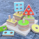 Geometric Shapes Developmental Geometric Puzzle Board Blocks Wooden BabyT RAW