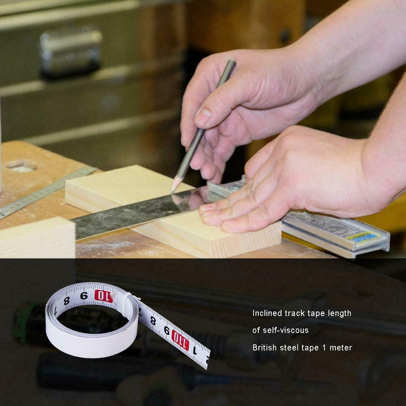 Stainless Steel Miter Track Tape Self Adhesive Metric Ruler (R2L White) A