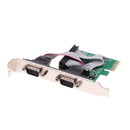 PCIe 2 Port Serial Expansion Card PCI-E to Converter Adapter for Desktop PC