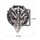 Men's belt buckle 7.3cm dragon head black pattern bronze metal pin bucklesSE3c