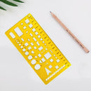 7.87inx3.94in Plastic Circles Squares Hexagons Geometric Yellow Template Ru Q7N5