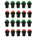 20 Pcs 1.2inch Thread Green & Red Cap SPST Latching Type Push Button Switch P7X9