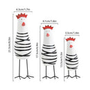 Home Decorative Craft 3Pcs Little Happy Chicken Family Set Wood Chicken Dec