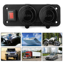 Waterproof Power Outlet Panel with Voltmeter for DC 12-24V Car Marine Boat