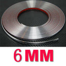 6mm Chrome Car Styling Tuning Moulding Strip Trim Self Adhesive Tape 15 metre