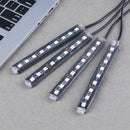 4pcs Car RGB LED Strip Light Lamp Atmosphere Lamps Car Interior Light