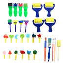 31pcs Painting Kits Sponge Paint Brushes Apron for DIY Early Learning