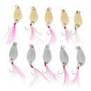 Spoon Baits Hard Fishing Baits Metal Bionic Baits with Single Hook Feather