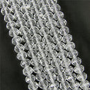 Glass Beads Rondelle Loose Bead Clear For DIY Bracelet Crafts Party Decor 6mm
