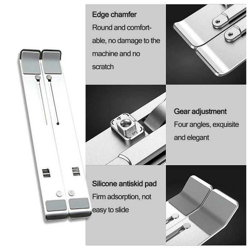 1* Portable Laptop Stand Aluminum Foldable Holder 4 Levels Height Stand Cooling