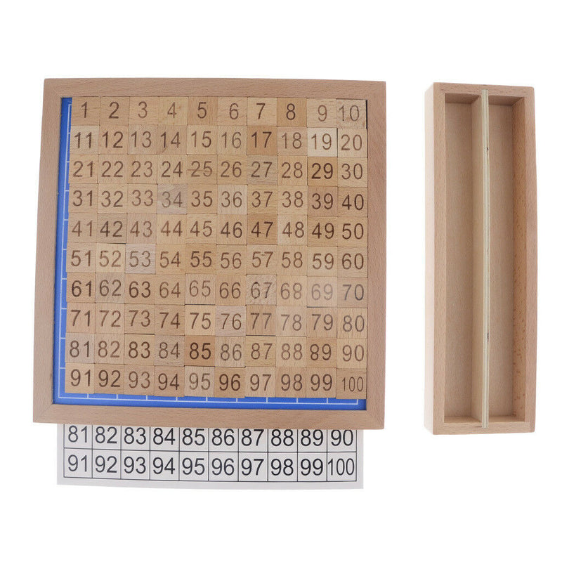 Wood Montessori Mathematics Material 1-100 Consecutive Numbers Learning Toys