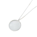 5x Magnifier Round Reading Magnifying Glass Lens Pendant Long Chain Necklace NEW