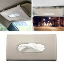 Interior Sun Visor Hanging Accessories PU Leather Car Tissue Box Organizer Case