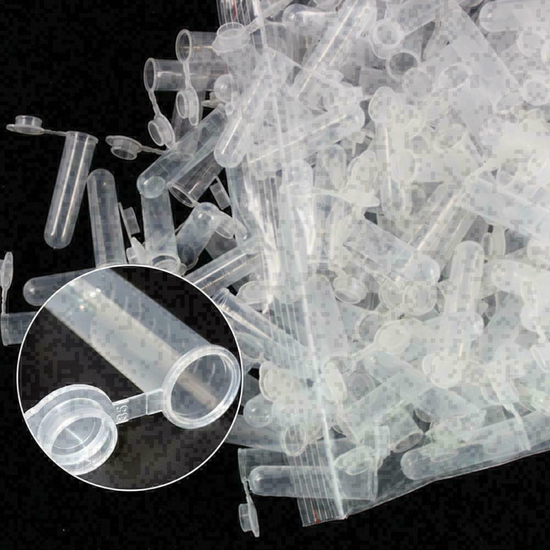 50Pcs Plastic Centrifuge Lab Test Tube Vial Sample Bottle Container Cap 5ml E5X7